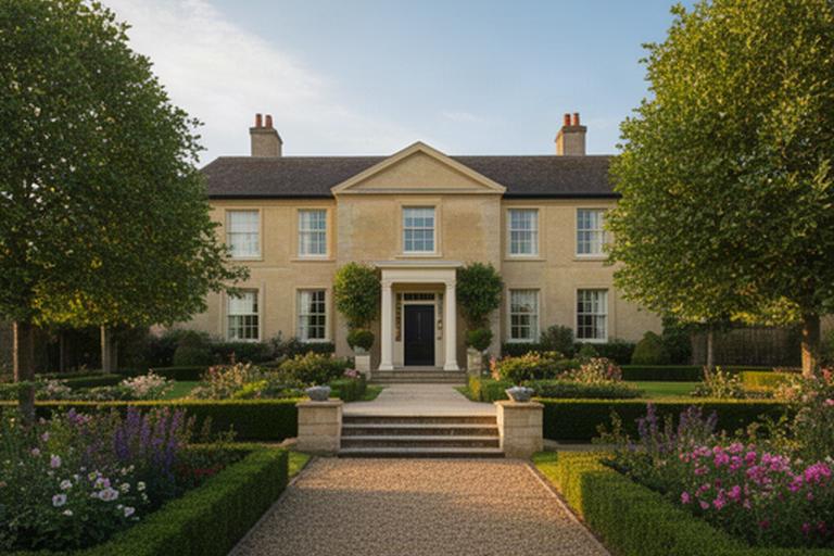 Country house entrance and landscaped grounds filmed in Leicestershire