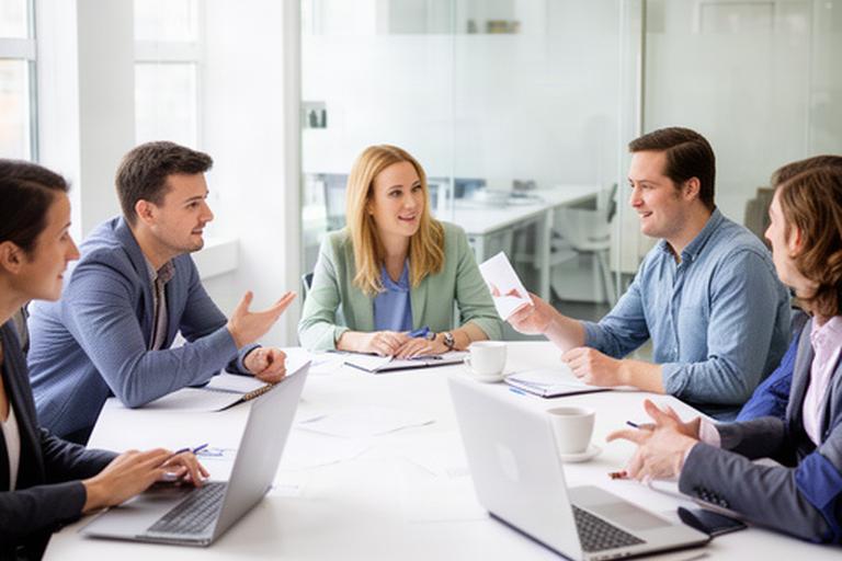 Training consultants collaborating around a table in a Leicester office